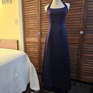 Vintage Y2K, Purple, A-Line, Halter Top, Formal Dress